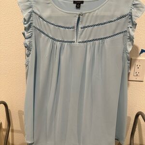Ann Taylor Factory Light Blue Ruffled Women's Top - sz XL